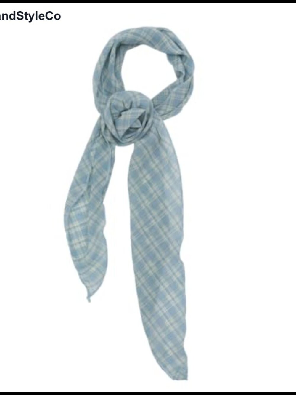 Plaid Scarf Women Skinny Long with Detachable Flower Hair Neck Bag